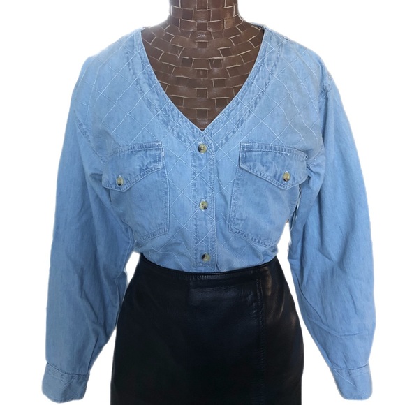 Vintage Tops - Vintage 90’s Denim Button Down Shirt